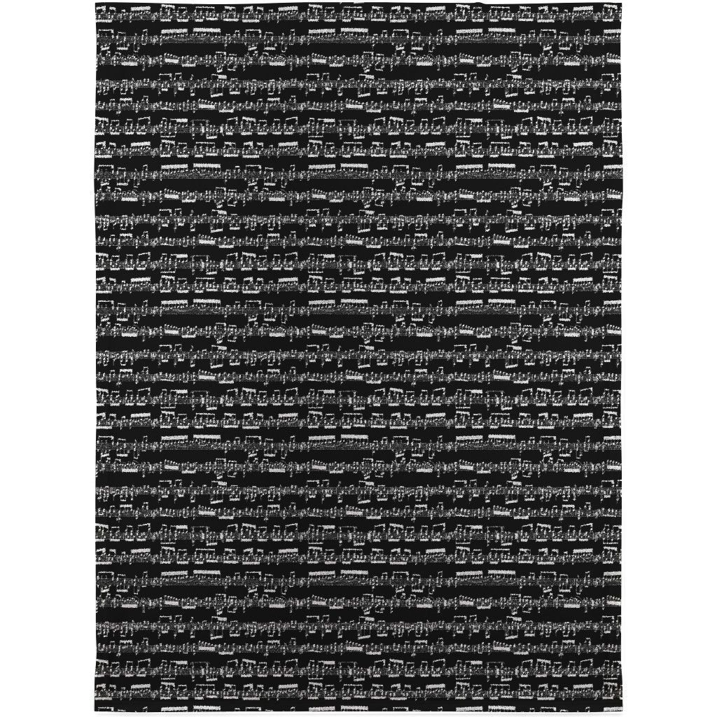 Sheet Music Blanket, Fleece, 30x40, Black, Black