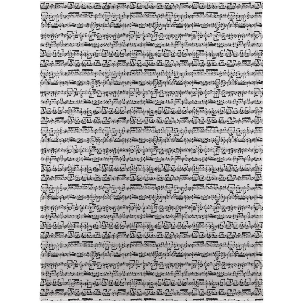 Sheet Music Blanket, Fleece, 30x40, Gray