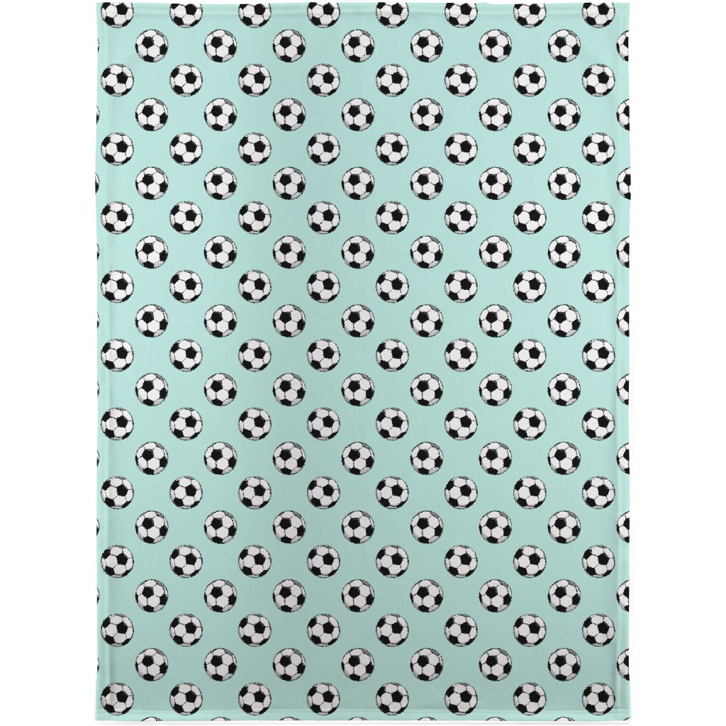 Soccer Balls Blanket, Fleece, 30x40, Green