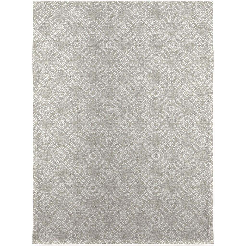 Modern Farmhouse Tile - Neutral Blanket, Fleece, 30x40, Gray