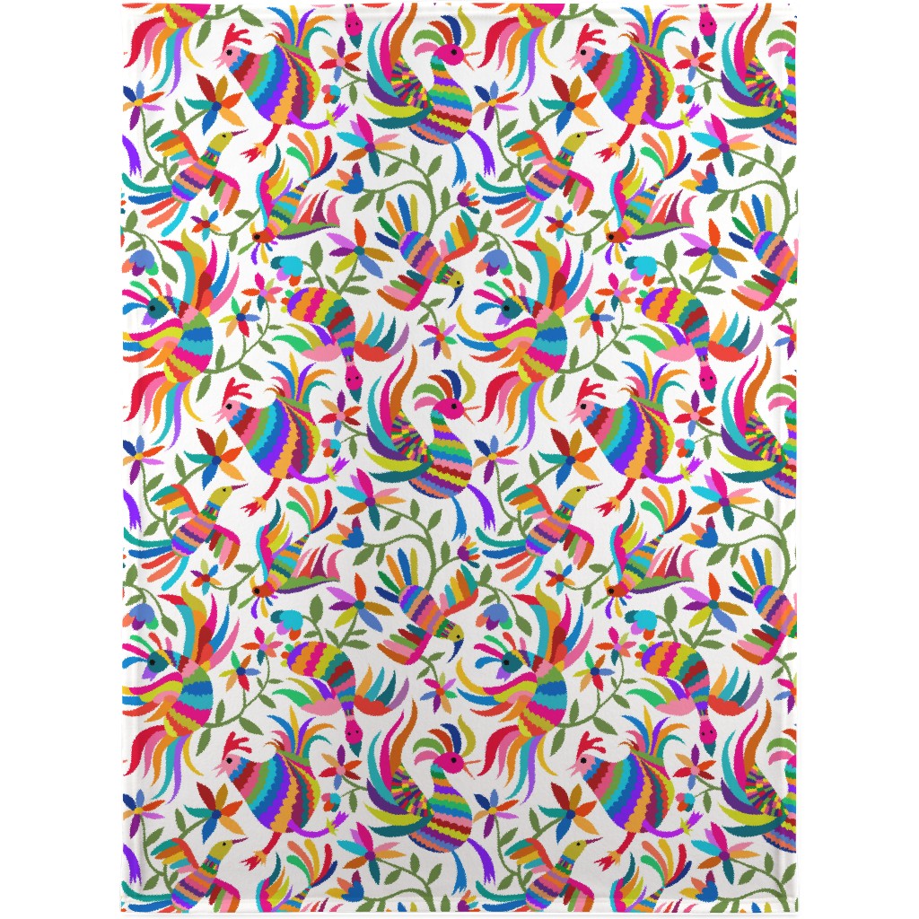 Flying Otomi Birds Ole! Blanket, Fleece, 30x40, Multicolor