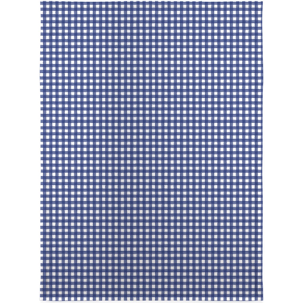 Watercolor Gingham - Navy Blue Blanket, Fleece, 30x40, Blue