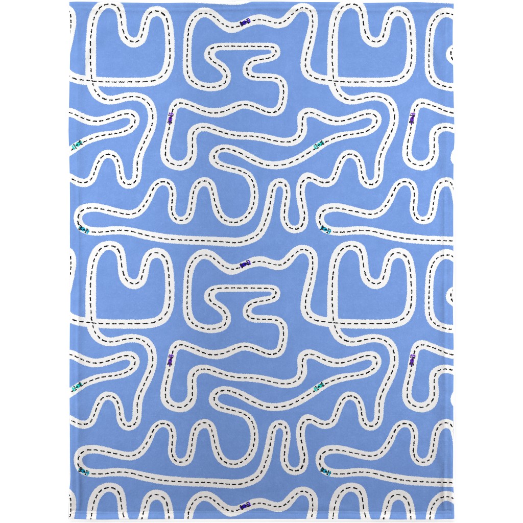 Speed Racers Blanket, Fleece, 30x40, Blue, Blue Bonnet