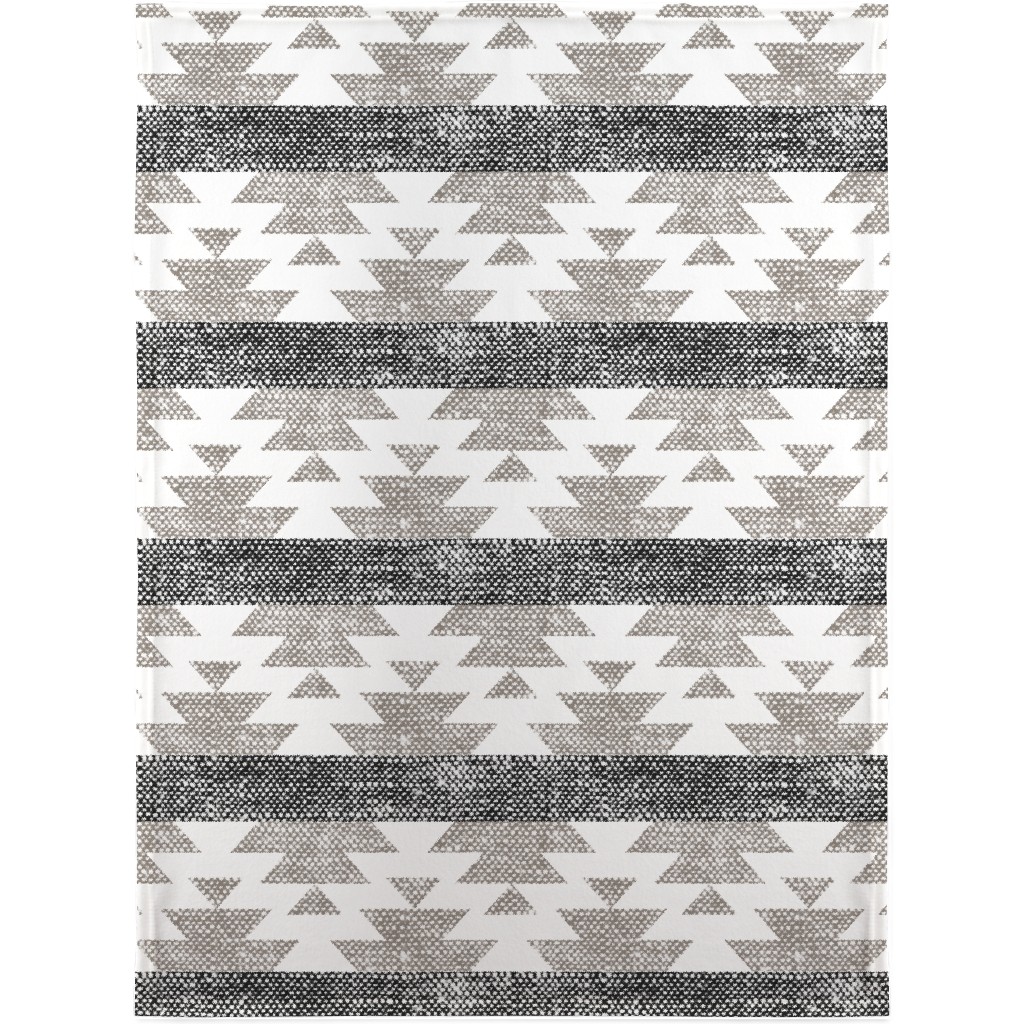 Aztec Woven - Neutral Blanket, Fleece, 30x40, Gray, Gray
