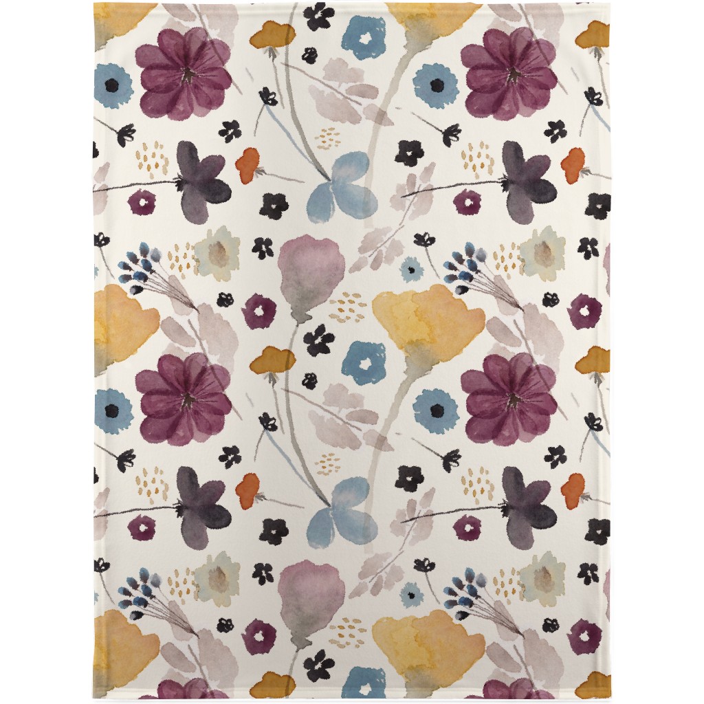Watercolor Floral - Multi Blanket, Fleece, 30x40, Multicolor