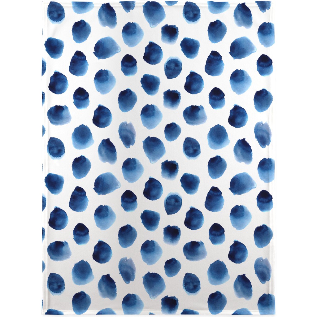 Freshness Watercolor Polka Dot - Blue Blanket, Fleece, 30x40, Blue