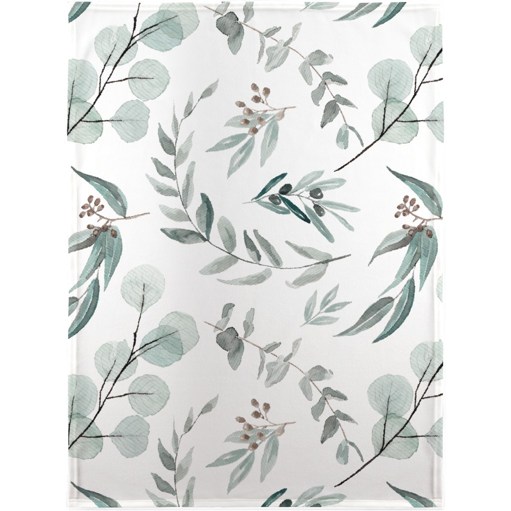 Eucalyptus - Green Blanket, Fleece, 30x40, Green