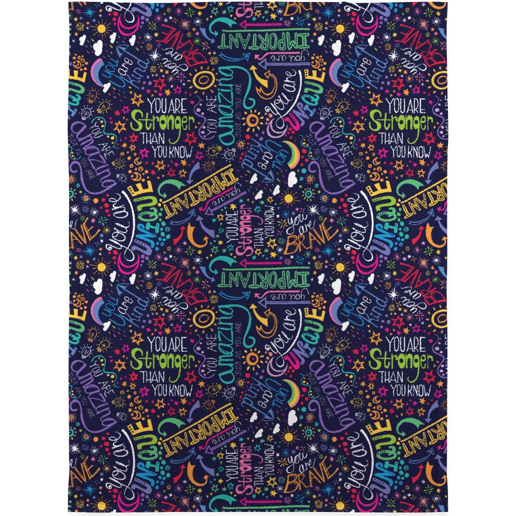 Affirmations Blanket, Fleece, 30x40, Multicolor