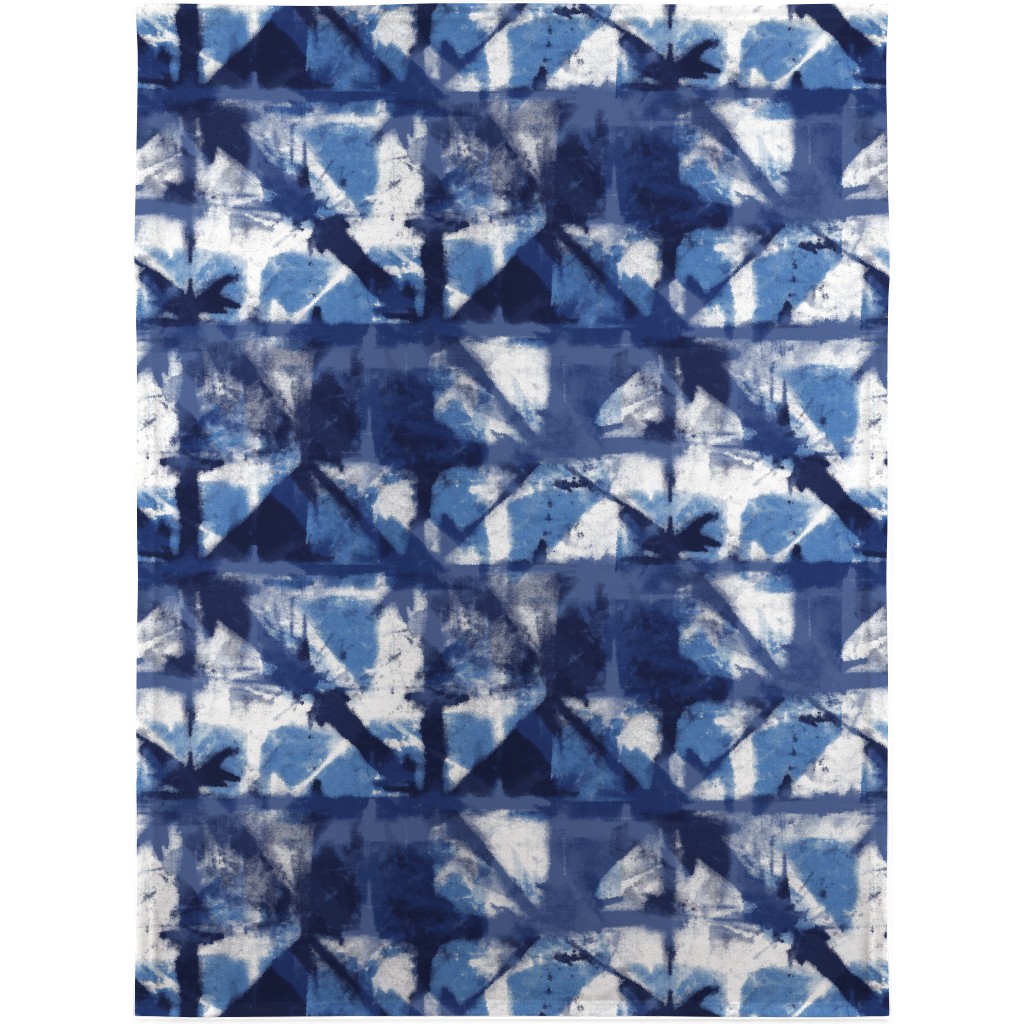Shibori - Indigo Blanket, Fleece, 30x40, Blue, True Blue