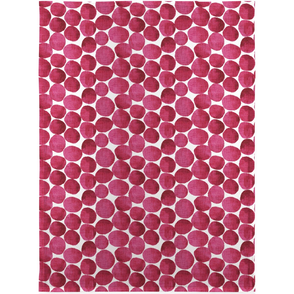 Watercolor Textured Dots - Red Blanket, Fleece, 30x40, Red