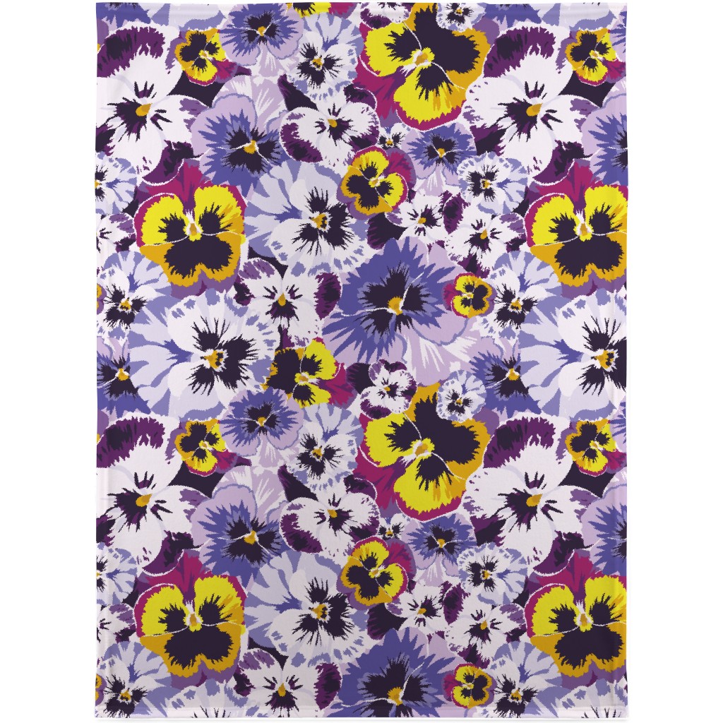 Pansy By Numbers - Purple Blanket, Fleece, 30x40, Purple, Purple