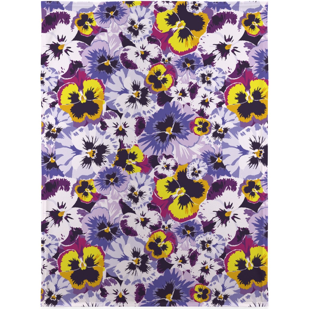 Pansy By Numbers - Purple Blanket, Fleece, 30x40, Purple