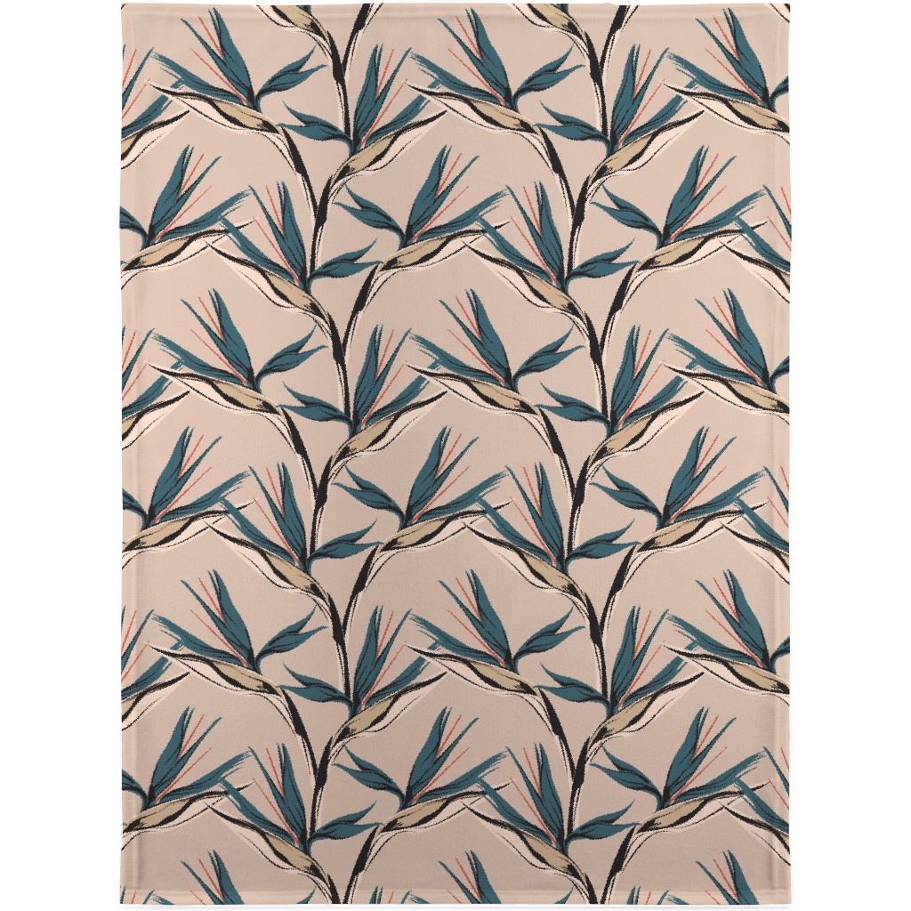 Bird of Paradise Blanket, Fleece, 30x40, Pink, Pearl
