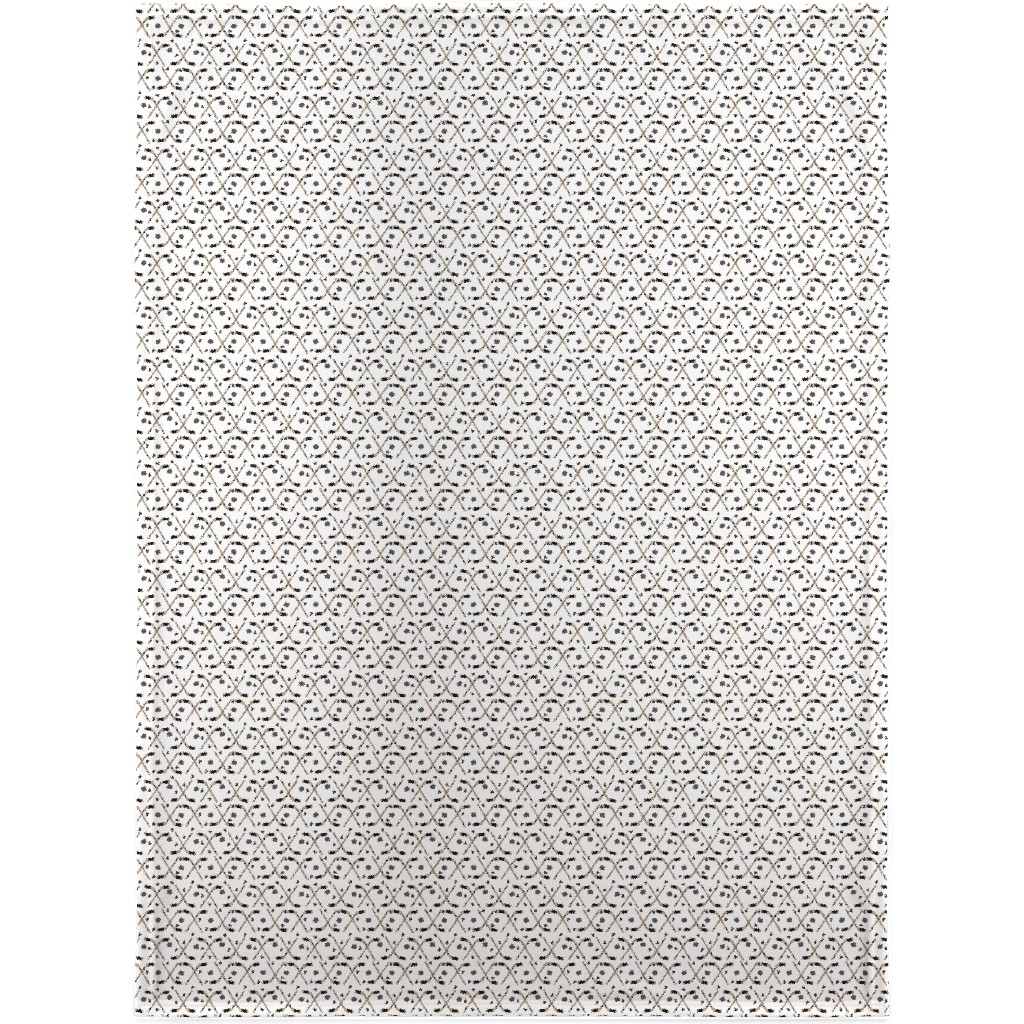 Hockey Stick and Puck Blanket, Fleece, 30x40, White, White