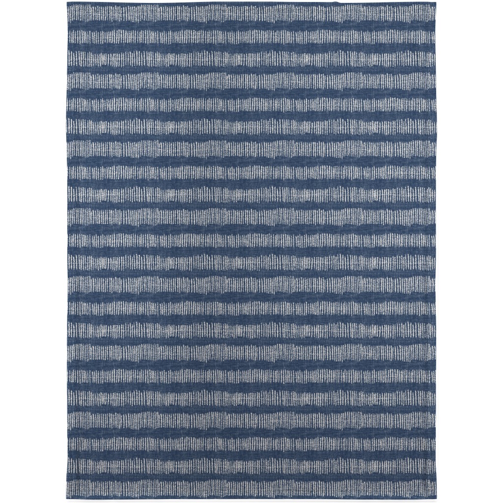 Denim Stripe Blanket, Fleece, 30x40, Blue