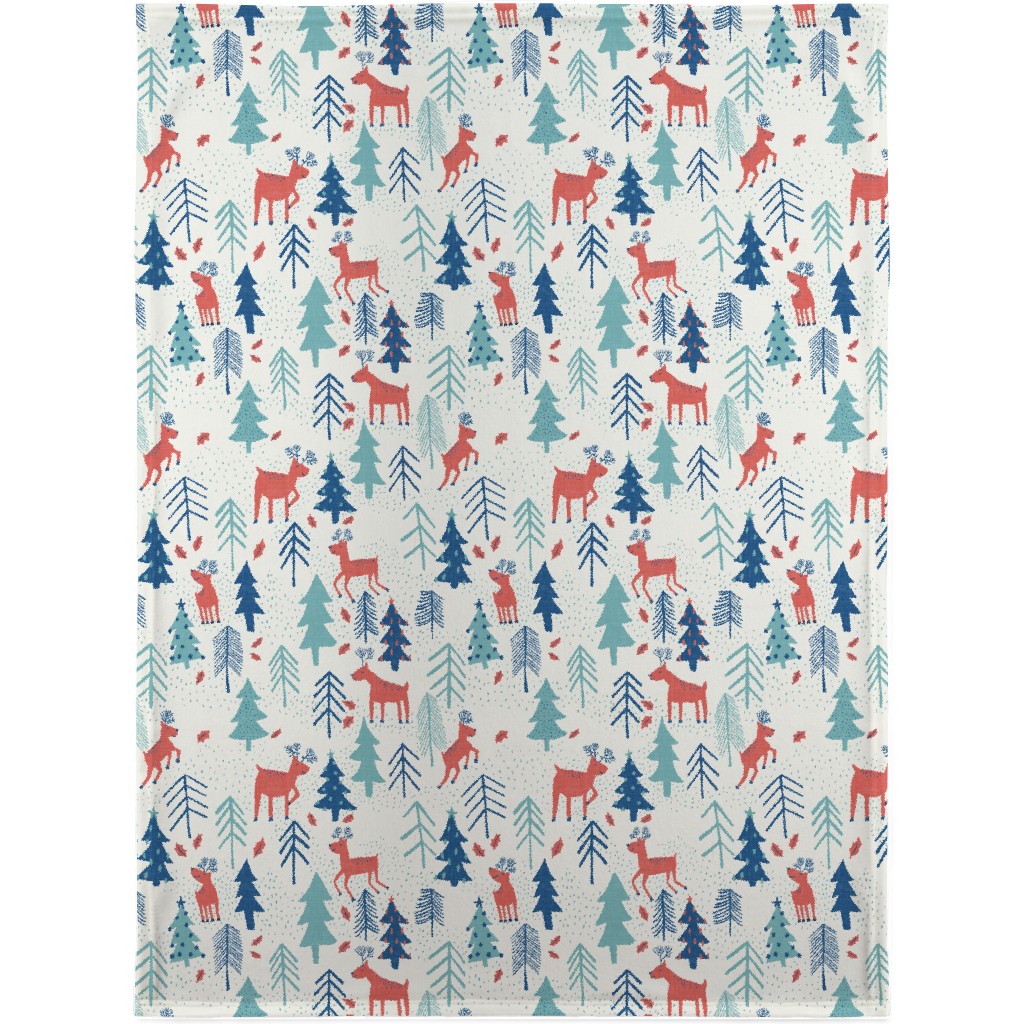 Reindeer Forest - Multi Blanket, Fleece, 30x40, Multicolor