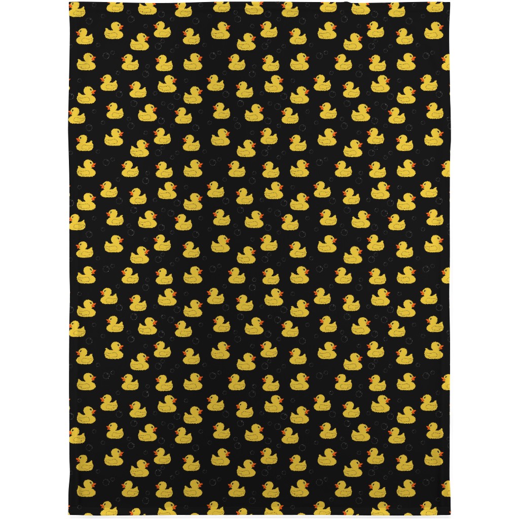 Rubber Duckie - Dark Blanket, Fleece, 30x40, Black