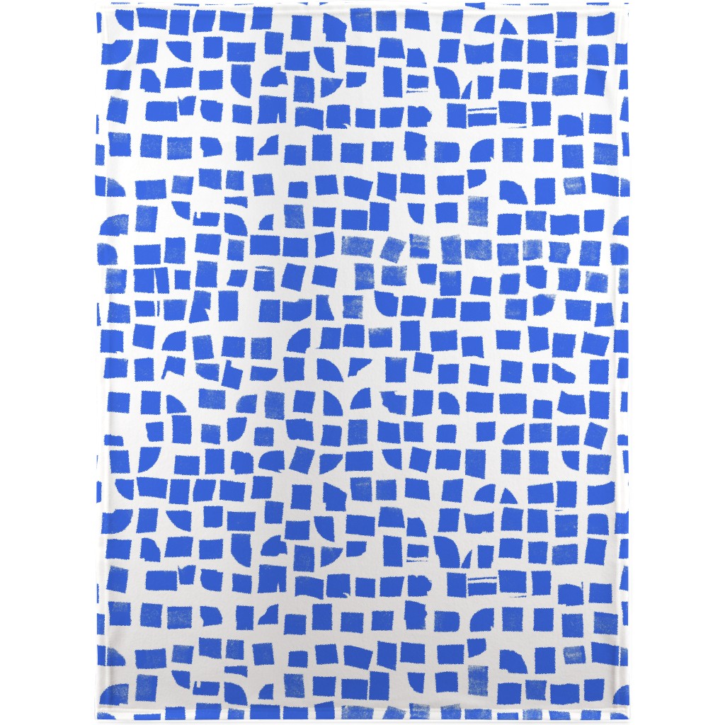 Blue Check Blanket, Fleece, 30x40, Blue, True Blue