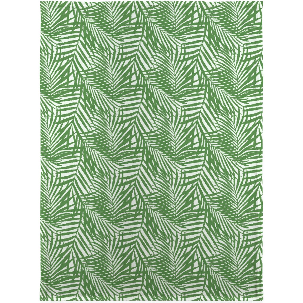 Watercolor Fronds - Green Blanket, Plush Fleece, 30x40, Green, Classic Green