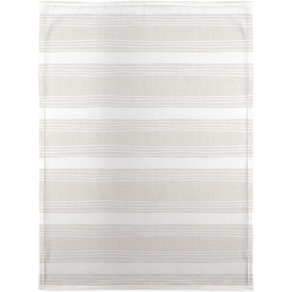 Rustic Stripe - Taupe Blanket, Plush Fleece, 30x40, Beige