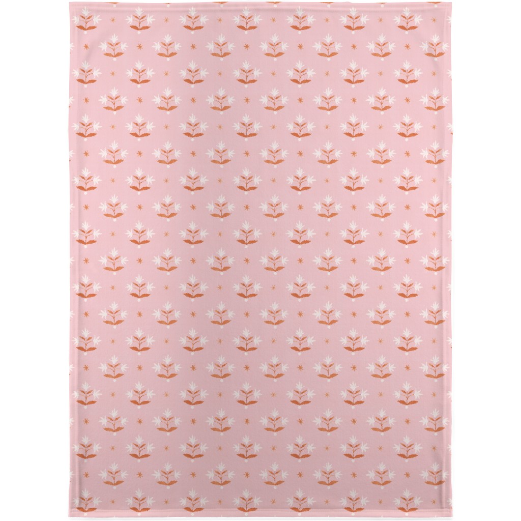 Thistle Stars - Pink and Orange Blanket, Plush Fleece, 30x40, Pink, Bright Pink