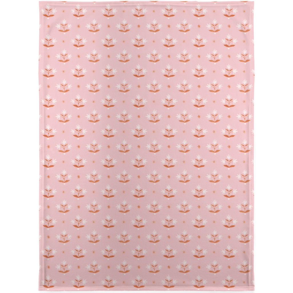 Thistle Stars - Pink and Orange Blanket, Plush Fleece, 30x40, Pink