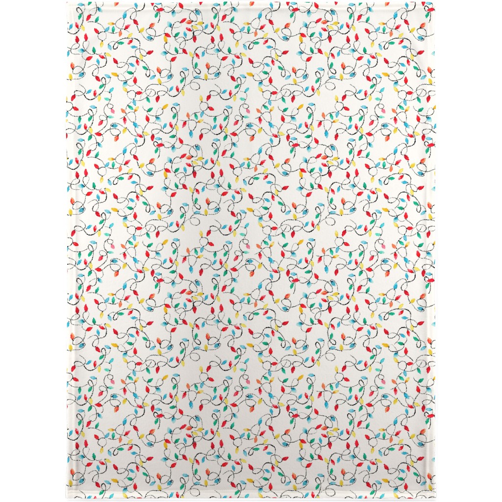 Christmas Lights Decoration - Multi Blanket, Plush Fleece, 30x40, Multicolor