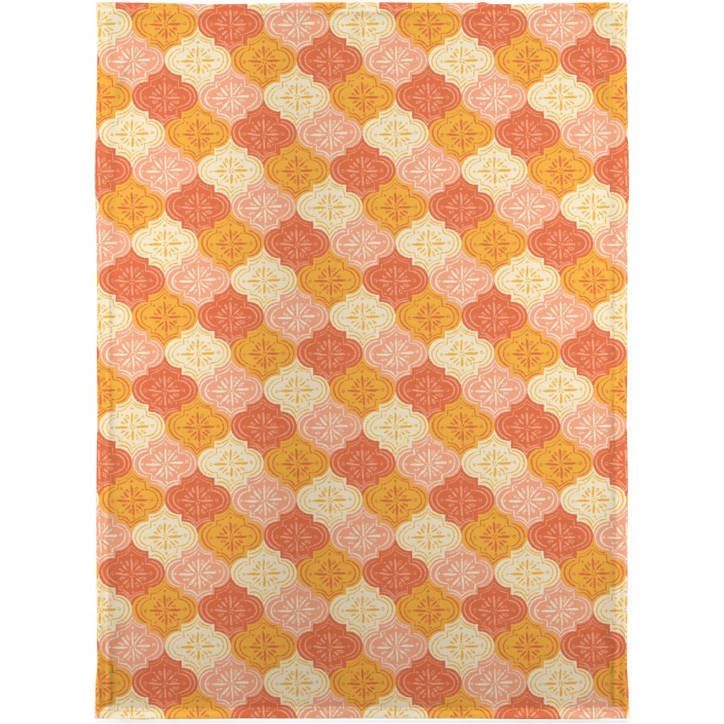 Arabesque - Warm Blanket, Plush Fleece, 30x40, Orange, Orange