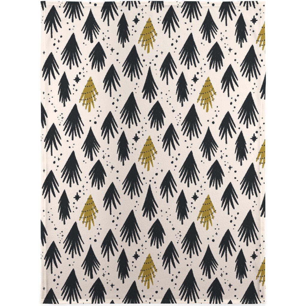 Carol Blanket, Plush Fleece, 30x40, Black, Black