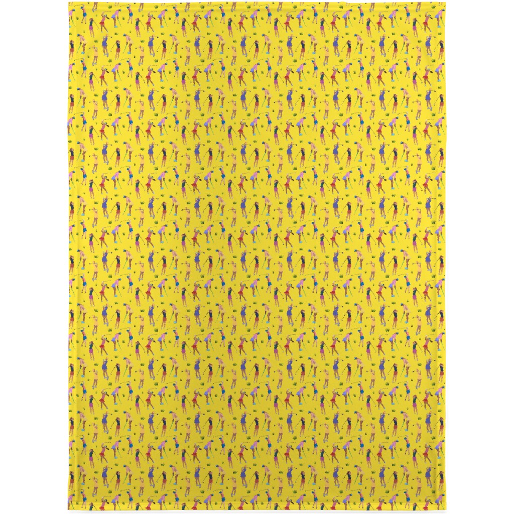 Golf Girls Blanket, Plush Fleece, 30x40, Yellow, Sunshine