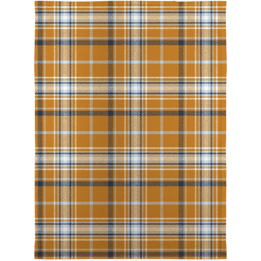 Desert Sun Plaid Blanket, Plush Fleece, 30x40, Orange, Orange