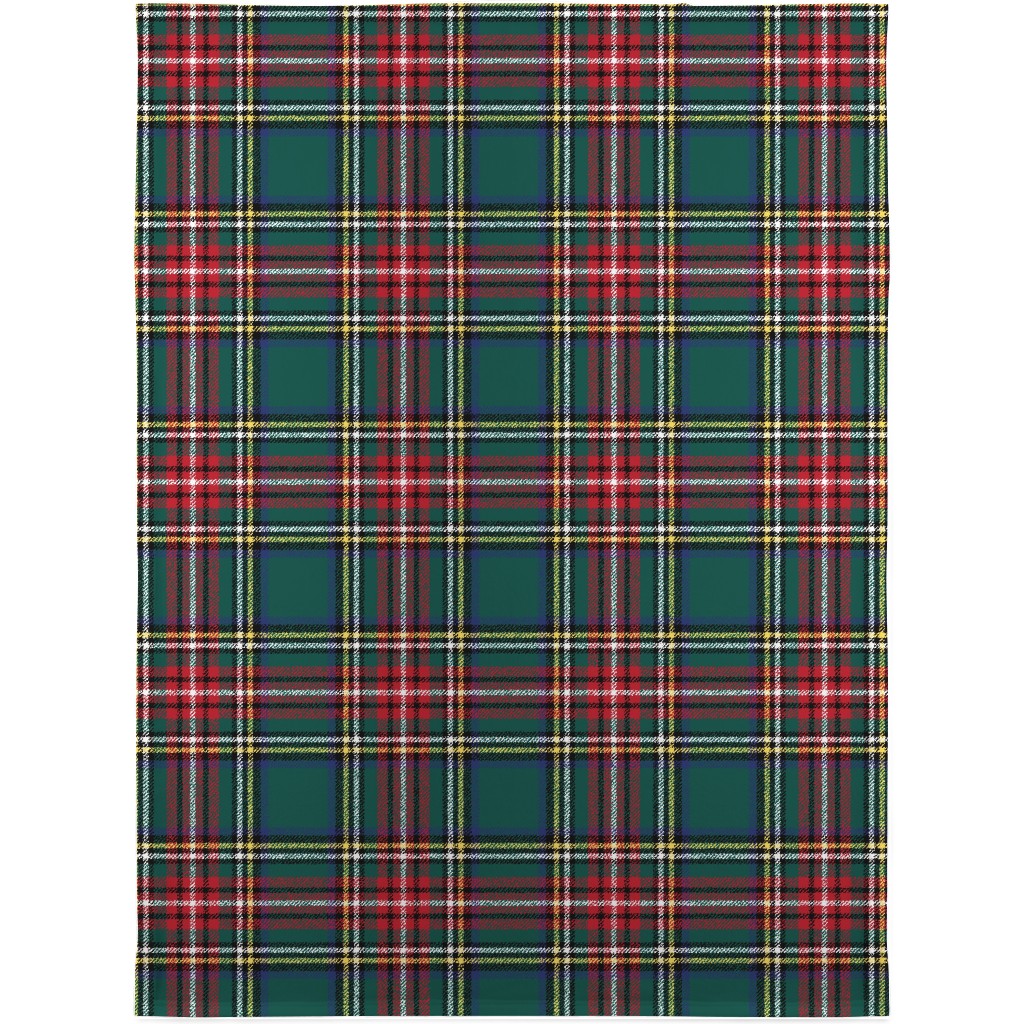 Royal Stewart Tartan Plaid - Multi Blanket, Plush Fleece, 30x40, Green