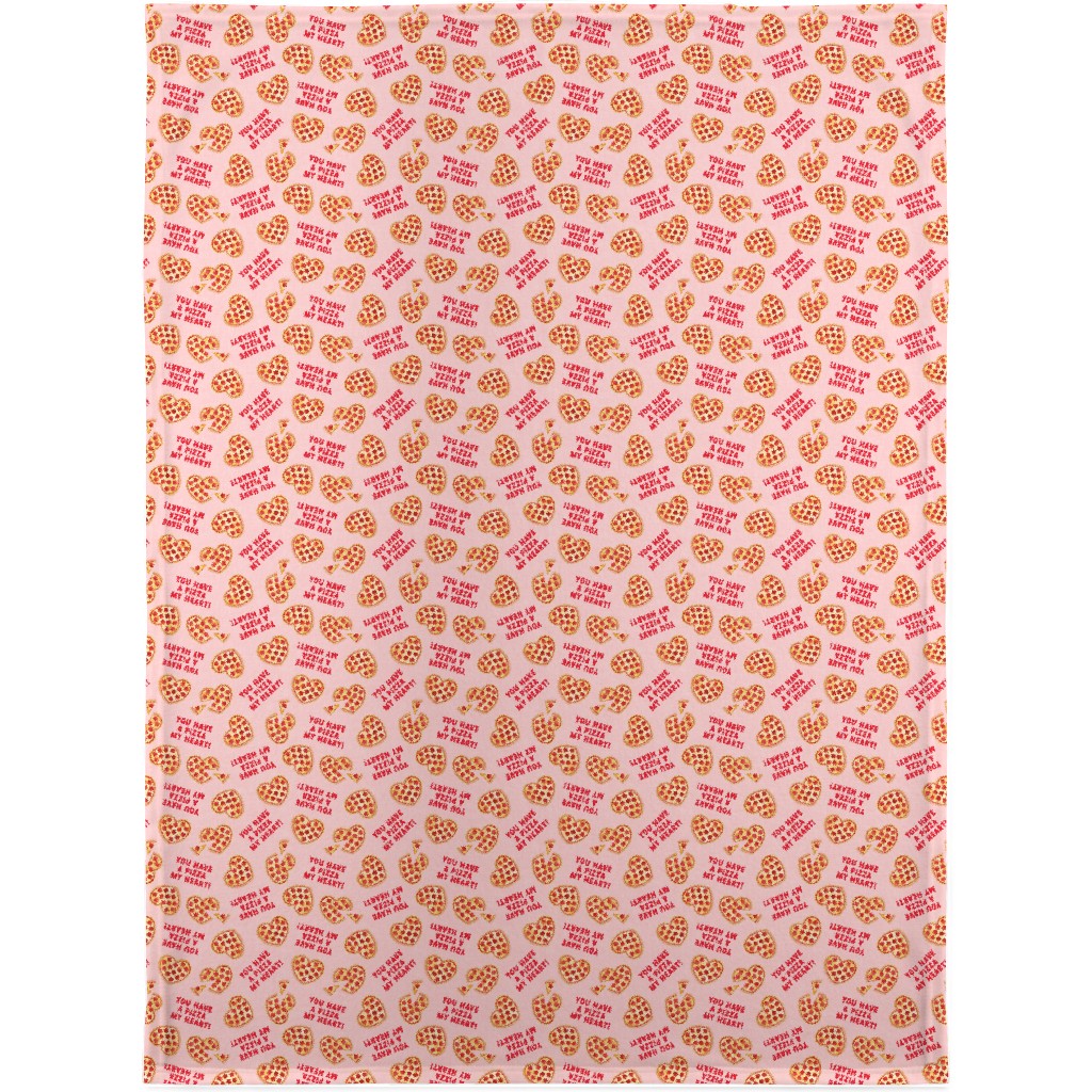 You Have a Pizza My Heart Blanket, Plush Fleece, 30x40, Pink, Tea Rose