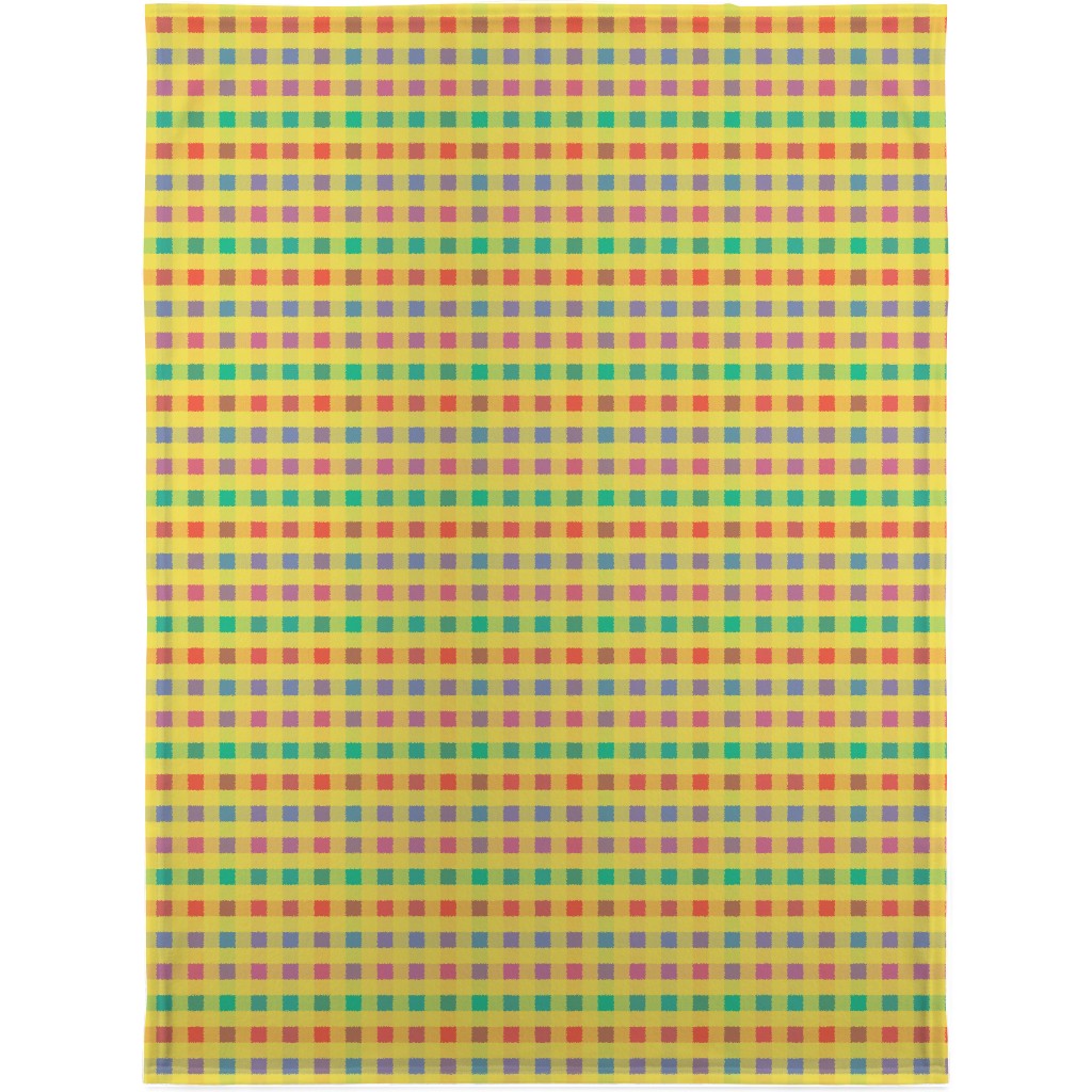 Picnic Plaid Blanket, Plush Fleece, 30x40, Multicolor, Bright Delight