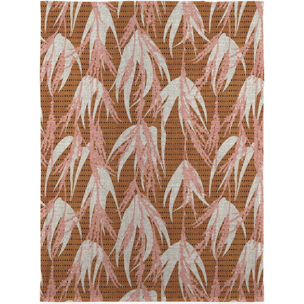 Vintage Palm Blanket, Plush Fleece, 30x40, Brown, Nutmeg