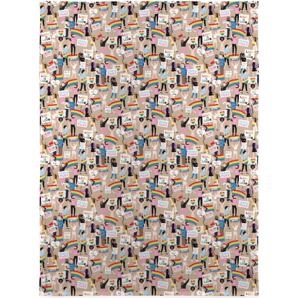 Pride Lgbtq Rainbow Flag Blanket, Plush Fleece, 30x40, Multicolor, Nude