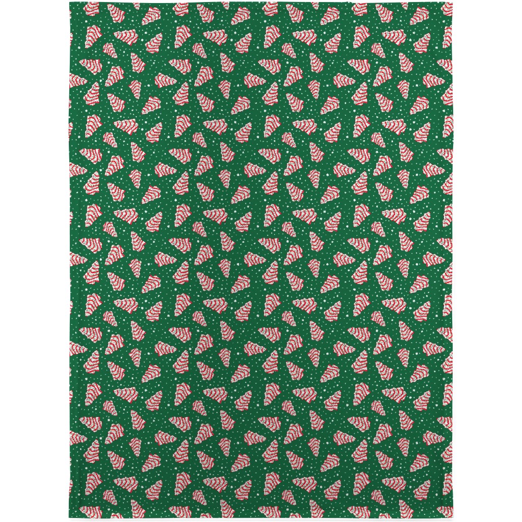 Christmas Tree Snack - Green Blanket, Plush Fleece, 30x40, Green, Classic Green
