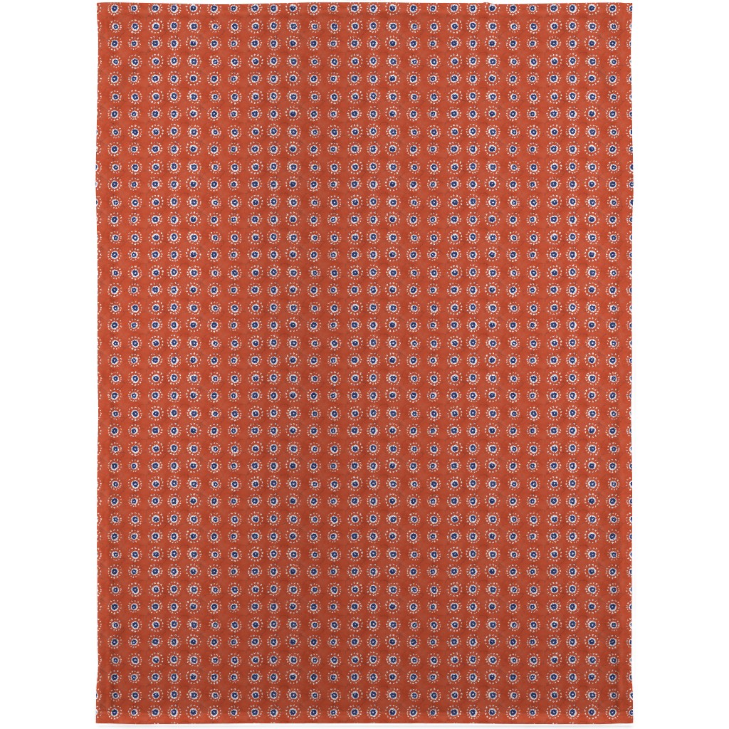 Batik Suns Blanket, Plush Fleece, 30x40, Orange, Fawn