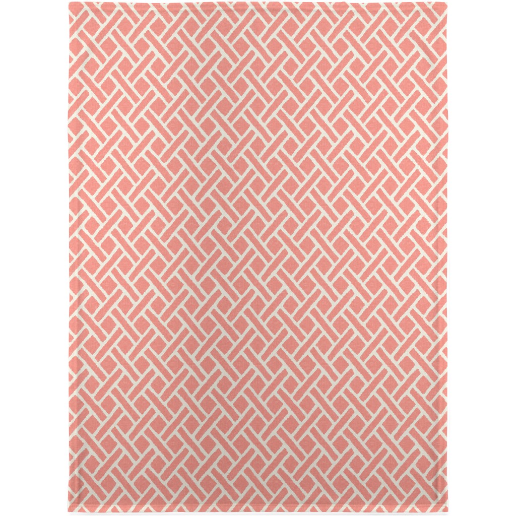 Lattice - Light Coral Blanket, Plush Fleece, 30x40, Pink, Bright Pink