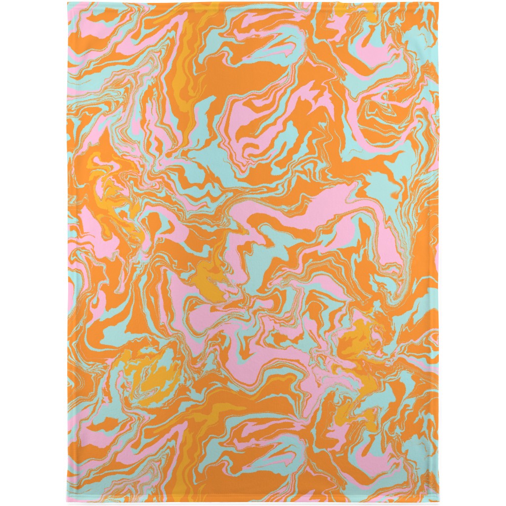 Marmor Blanket, Plush Fleece, 30x40, Orange, Frost