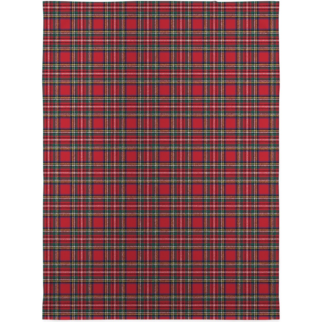 Royal Stewart Tartan Style Repeat Perfect for Christmas Blanket, Plush Fleece, 30x40, Red