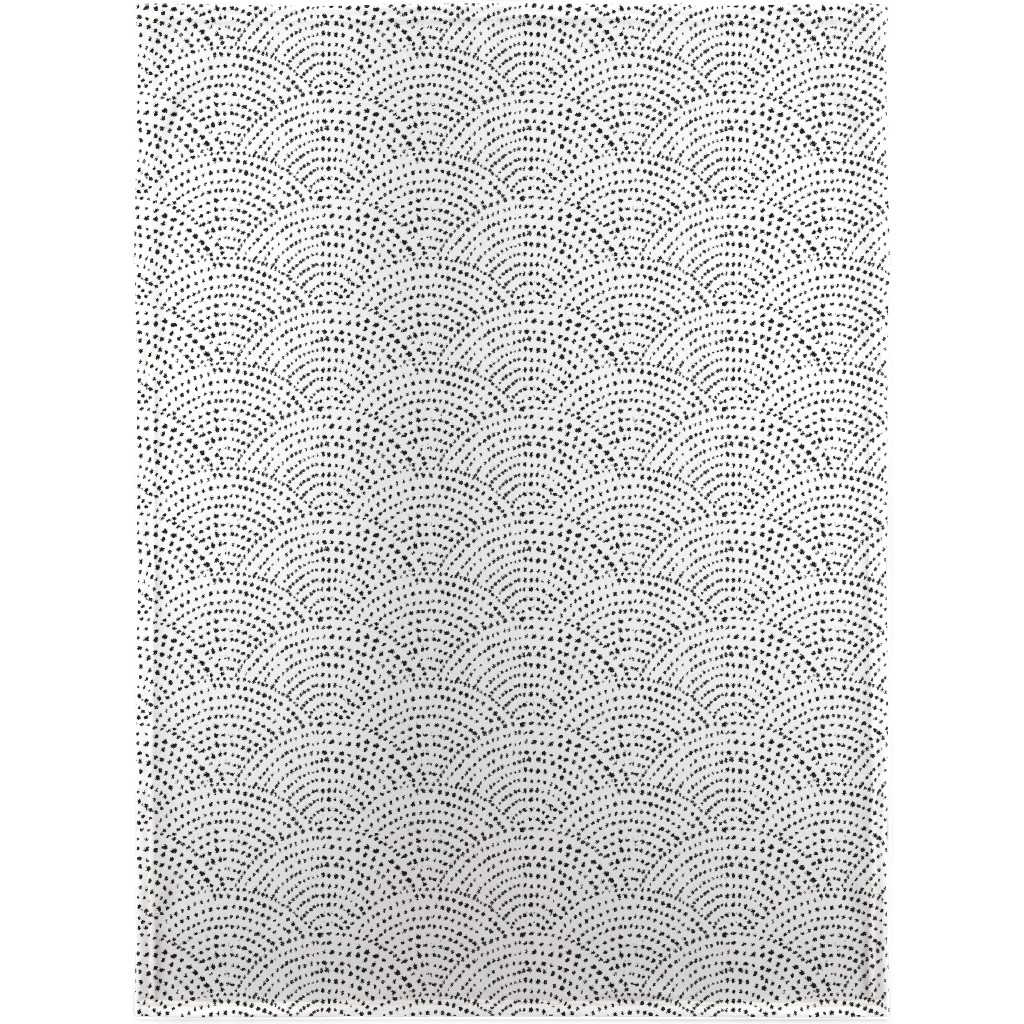 Ink Dot Scales Blanket, Plush Fleece, 30x40, White, Silver Lining