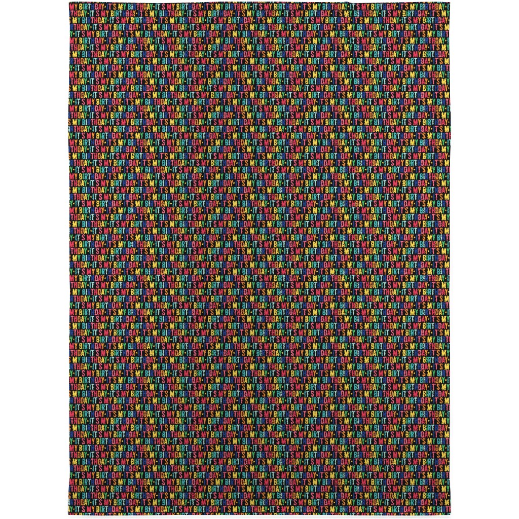 It's My Birthday Rainbow - Multicolor on Dark Blanket, Plush Fleece, 30x40, Multicolor