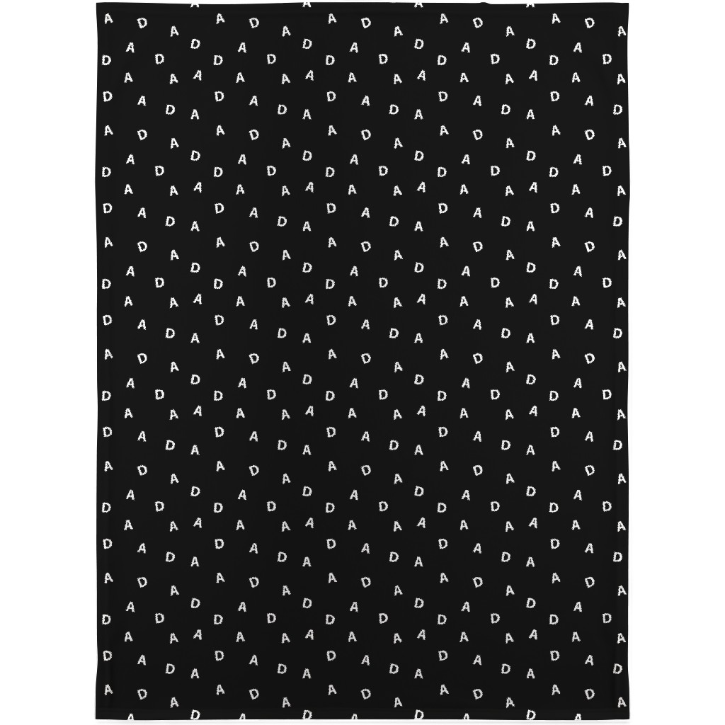 Sweet Dad Typography - Black and White Blanket, Plush Fleece, 30x40, Black, Black