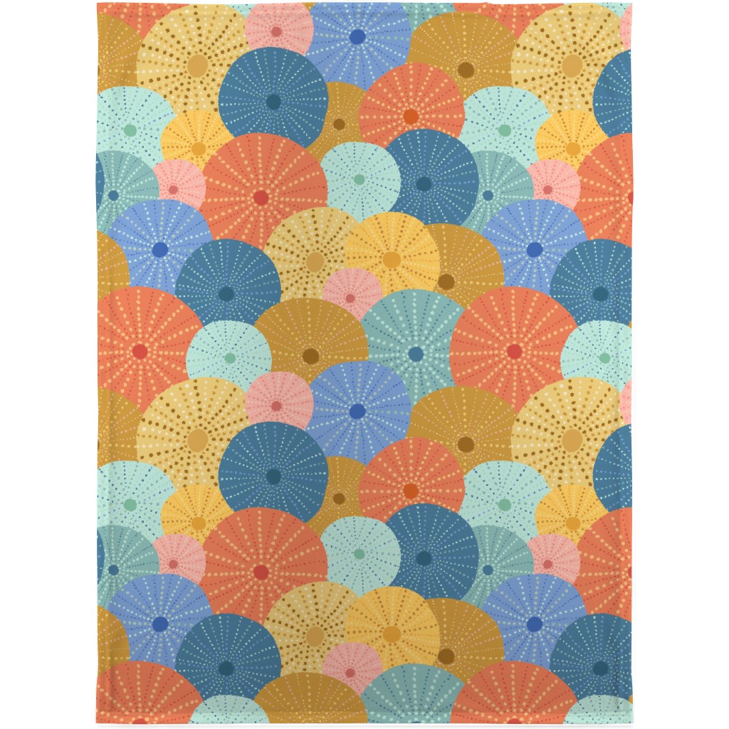 Colorful Sea Urchins Blanket, Plush Fleece, 30x40, Multicolor
