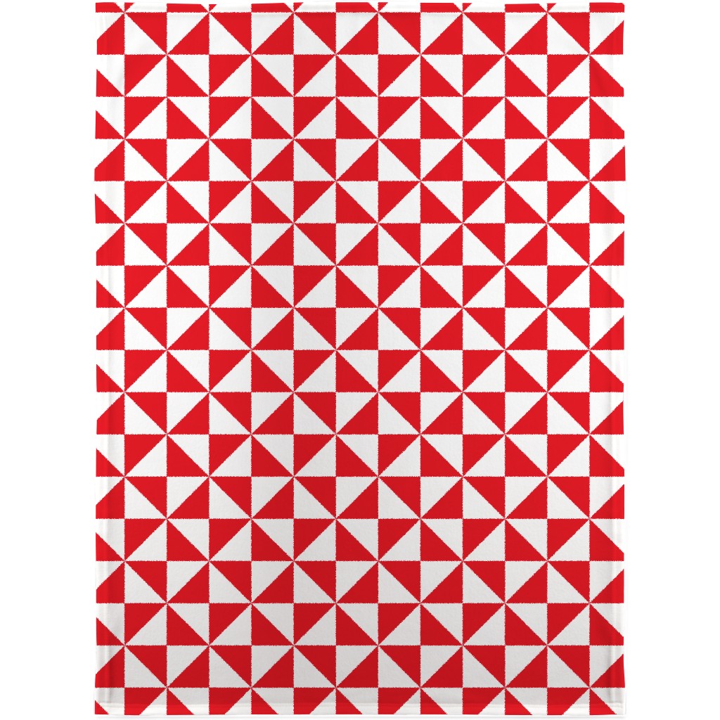 Pinwheels - Red and White Blanket, Plush Fleece, 30x40, Red, Red
