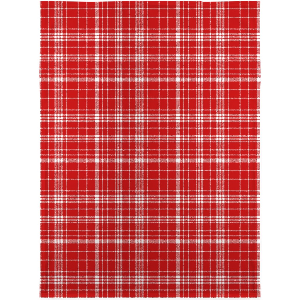 Tartan Check Blanket, Plush Fleece, 30x40, Red