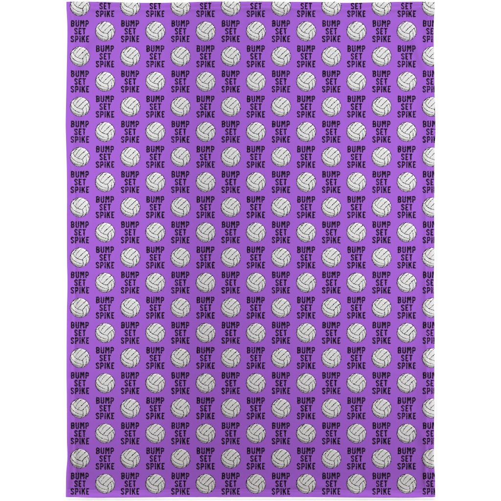 Bump Set Spike Volleyball Blanket, Plush Fleece, 30x40, Purple