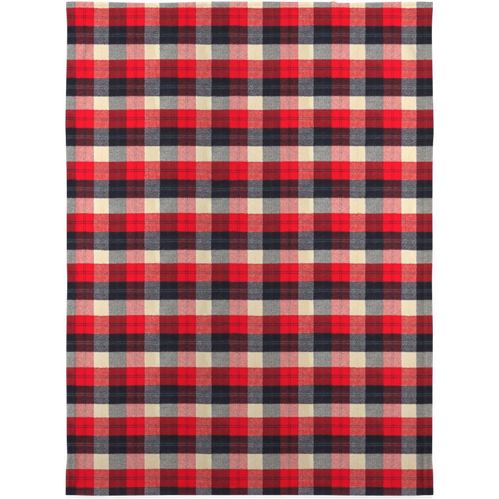 Lumberjack Flannel Buffalo Plaid - Red Blanket, Plush Fleece, 30x40, Red
