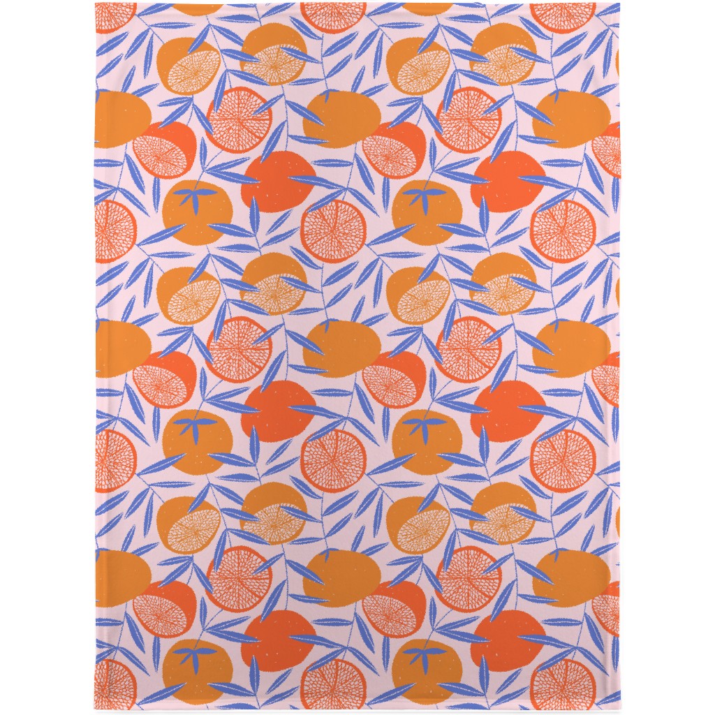 Pop Art Grapefruits - Multi Blanket, Plush Fleece, 30x40, Orange, Orange
